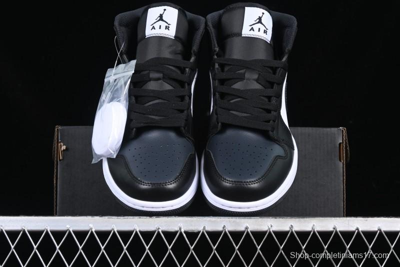 Nike Air Jordan 1 Mid AJ1 Basketball Shoes in Black White Gray - DQ8426-010