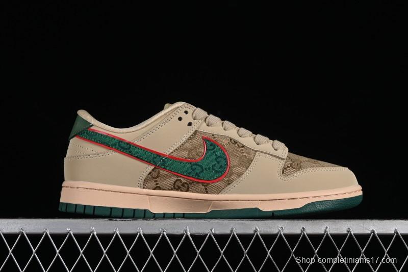 Nike SB Dunk Low Gucci Collaboration - Anniversary High-End Customized Low-Top Casual Sneakers - DQ1098-357