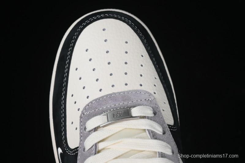 Nike Air Force 1 '07 Low Stussy Collaboration Black Grey Patchwork Low-Top Casual Sneakers - XZ6188-363