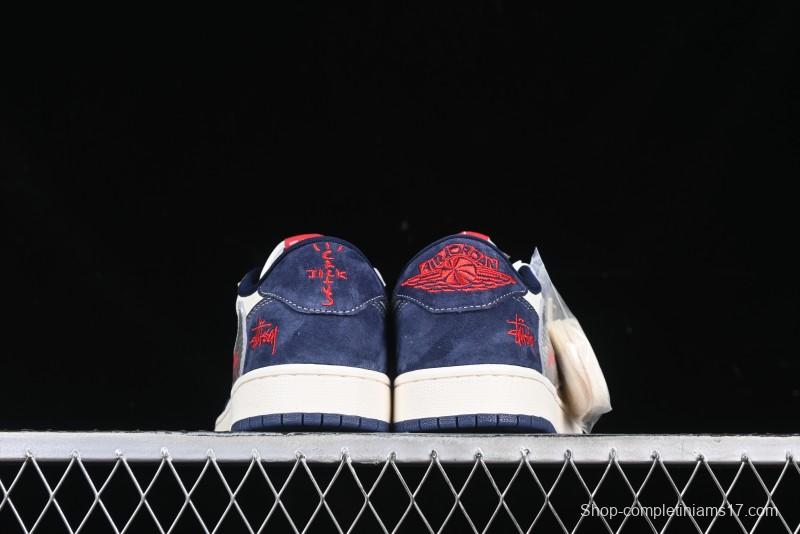 Nike Travis Scott x Fragment Design x Air Jordan 1 Low OG SP AJ1 Retro Sneakers - DM9288-008