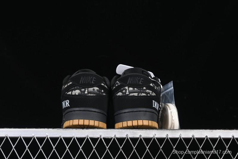 Nike SB Dunk Low APE Collaboration - Camouflage Black Swoosh Anniversary Custom Low-Top Casual Sneakers - KK1333-017