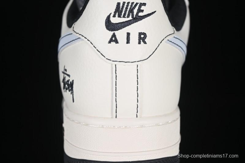 Nike Air Force 1 '07 Low Stussy Collaboration Embroidered Mini Swoosh Casual Sneakers - XZ6188-630