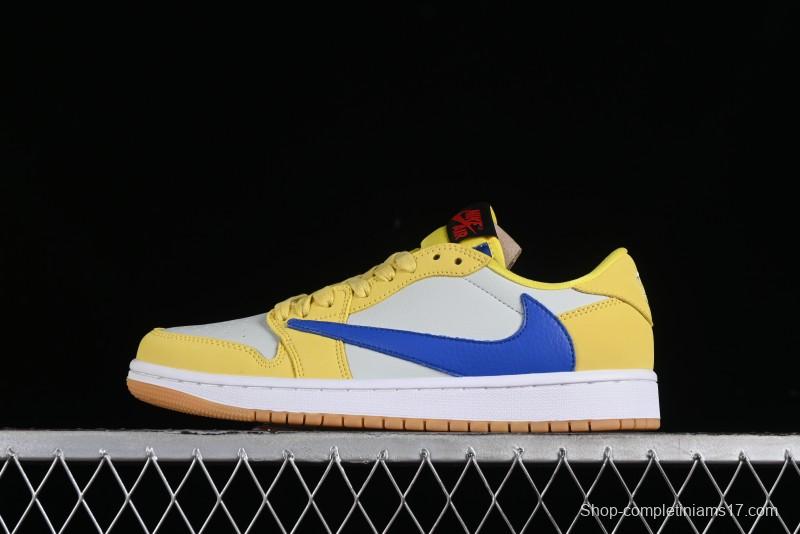 Nike Travis Scott x Air Jordan 1 Low OG Retro Sneakers with Reverse Swoosh - DZ4137-700