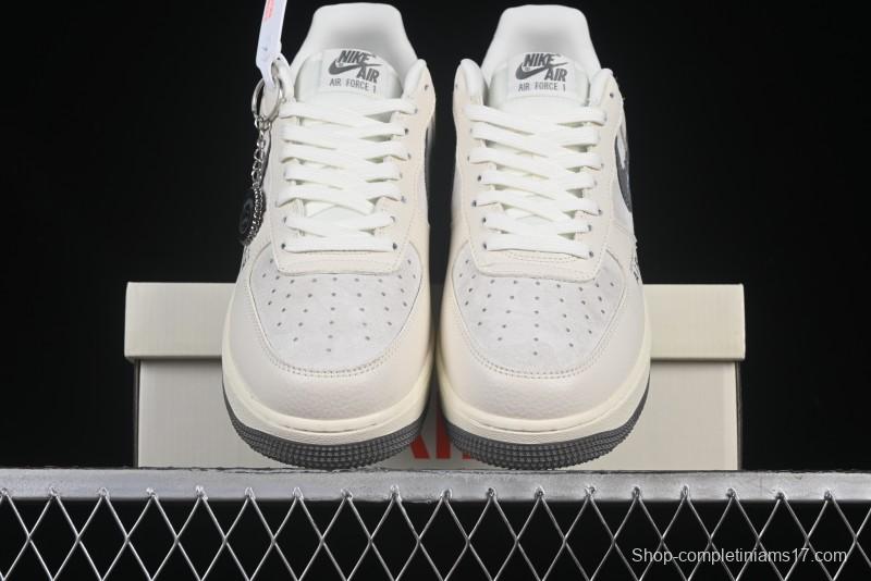 Nike Air Force 1 '07 Low Casual Sneakers in Light Grey with Custom Hardware - DF0188-036