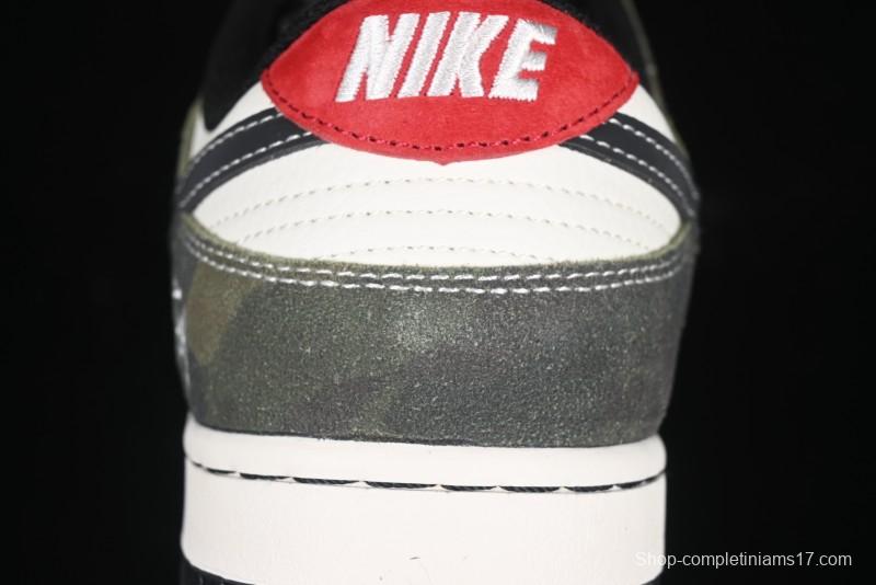 Nike SB Dunk Low Stussy Collaboration - Camo Black Swoosh Anniversary High-End Custom Low-Top Casual Sneakers - DM6868-011