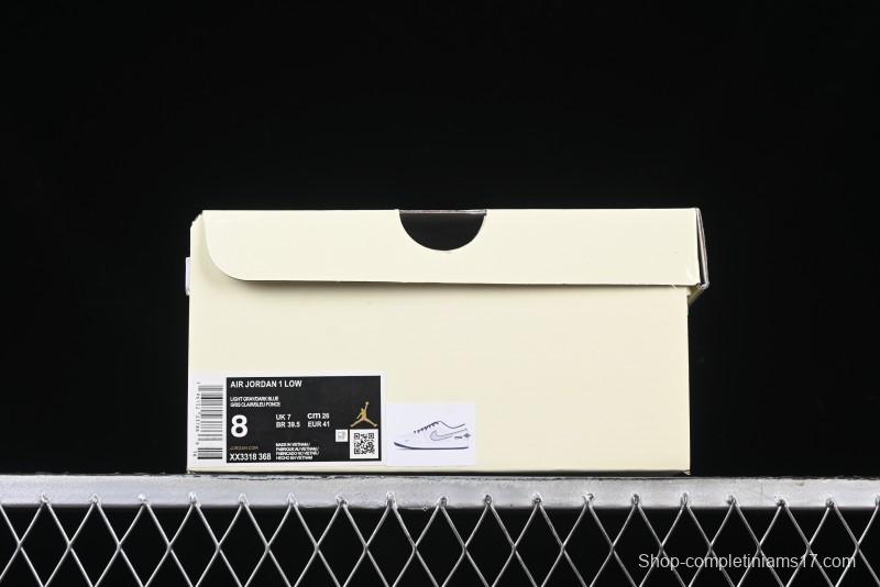 Nike Air Jordan 1 Low Supreme Collaboration - Shadow Swoosh Custom Retro Basketball Shoes - XX3318-368