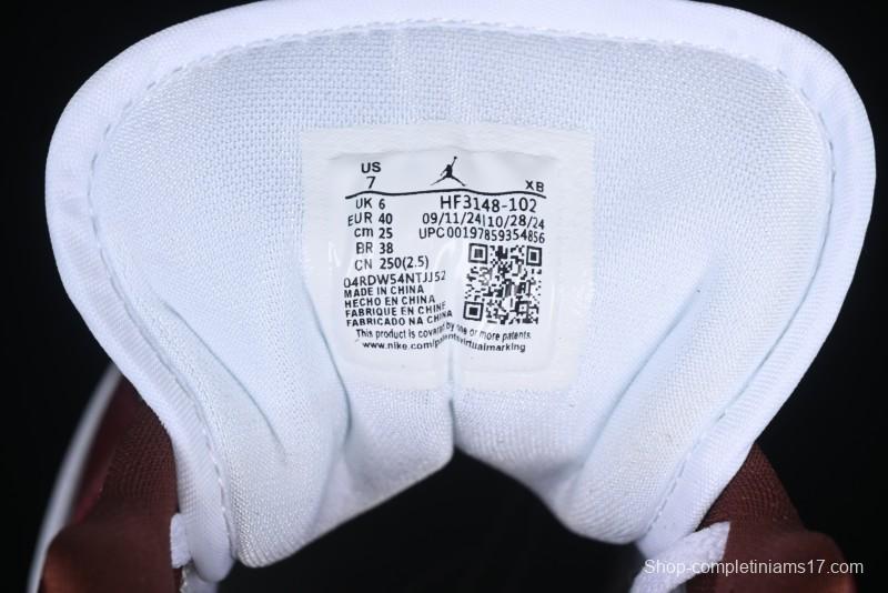 Nike Air Jordan 1 Low AJ1 Retro Lifestyle Sneakers in White and University Red - HF3148-102