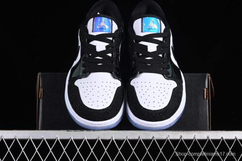 Nike Air Jordan 1 Low Golf AJ1 Golf Shoes with Laser Leather Black Double Hook - FZ4159-100