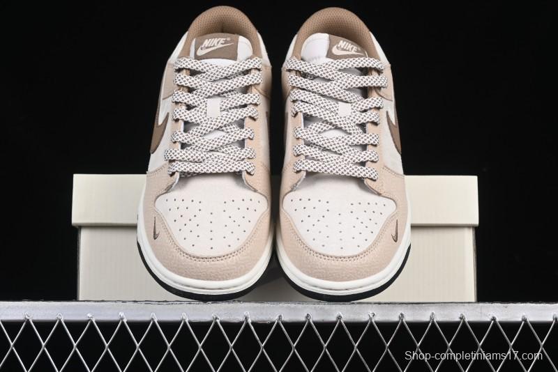 Nike SB Dunk Low Anniversary Edition Dark Swoosh Brown White Custom Low-Top Casual Skate Shoes - DJ2024-071