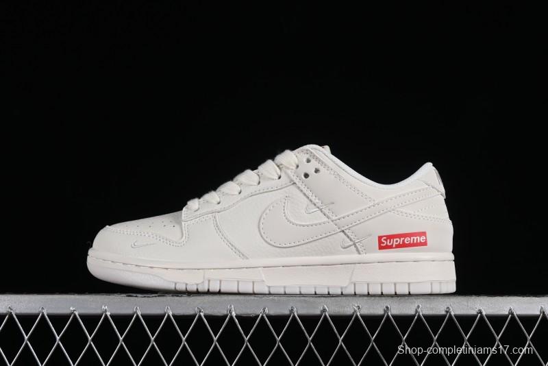 Nike SB Dunk Low Supreme Collaboration - Double Swoosh Anniversary Custom Low-Top Casual Skate Shoes - BB8675-104