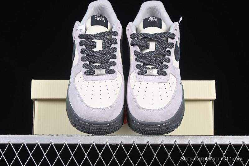 Nike Air Force 1 '07 Low Stussy Collaboration Beige Grey Jade Sole Low-Top Casual Sneakers - XZ6188-196