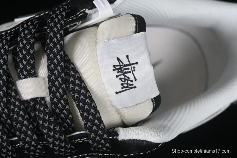 Nike Air Force 1 '07 Low Stussy Collaboration Grey Blue Black Leather Low-Top Casual Sneakers - XZ6188-199