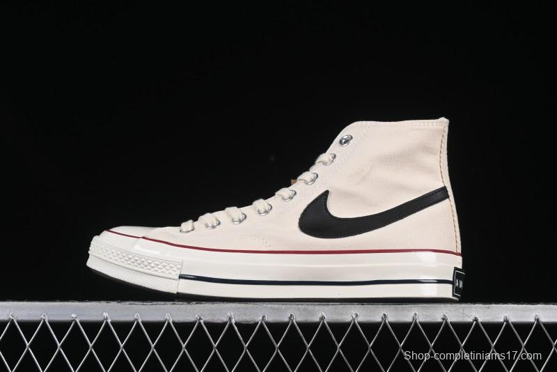 A Ma Maniere x Nike x Converse Chuck 70 High Top Sneakers with Leather and Velvet Swoosh Logo - A13388C