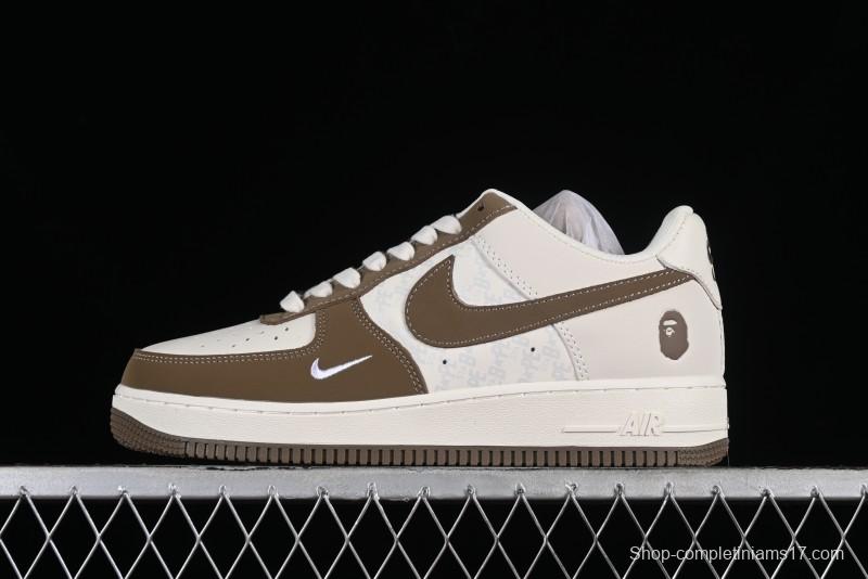 Nike Air Force 1 '07 Low BAPE Collaboration - Light Green Pigskin Low-Top Casual Sneakers - BA8806-225