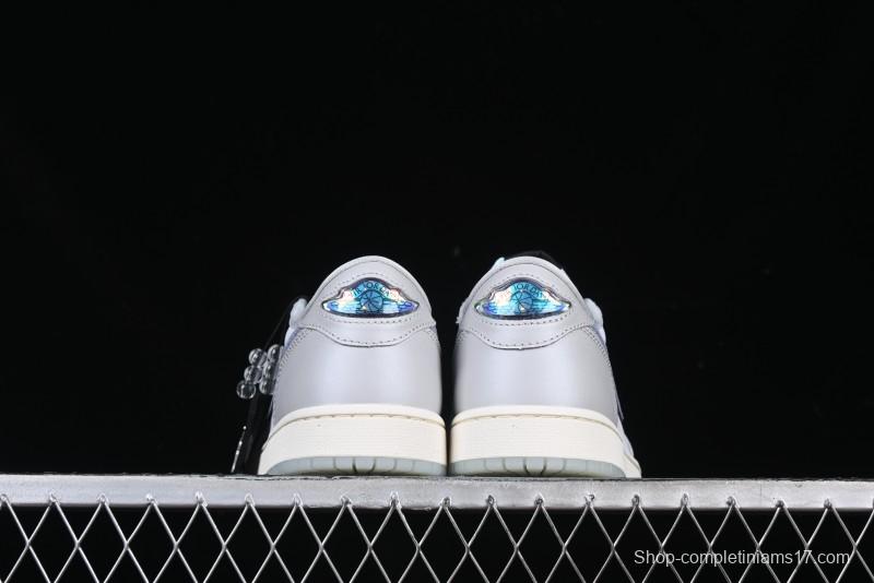 Nike Air Jordan 1 Low OG CNY AJ1 Snake Year Limited Silver Snake Low-Top Retro Basketball Shoes - HF3144-100