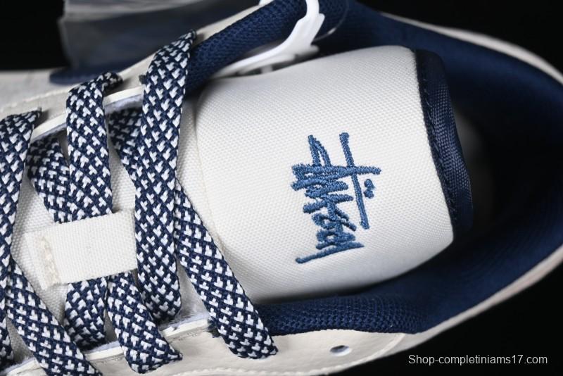 Nike Air Jordan 1 Low Stussy Collaboration - Light Grey Blue Hook Retro Basketball Shoes - SJ9950-046