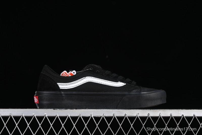 Vans Style 36 SF All Black Skate Shoes with Killer Whale Half-Toe Cap Design - VN0A3MVLB8C