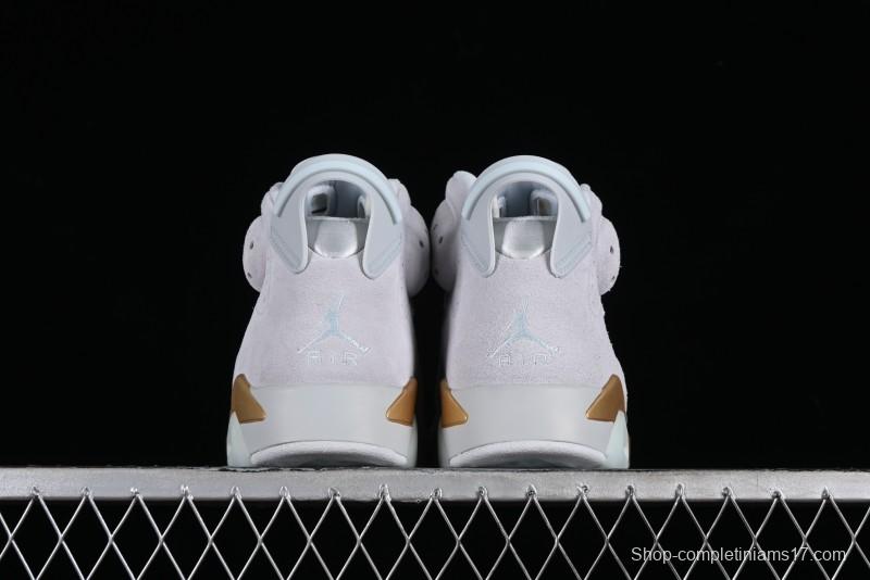 Nike Air Jordan 6 Retro Paris Olympics Sneakers with Metallic Gold Accents - DQ4914-074