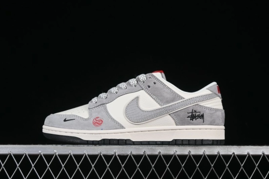 Nike SB Dunk Low Stussy Year of the Snake Limited Edition Grey Snake Swoosh Anniversary Custom Low-Top Casual Sneakers - XX3168-117