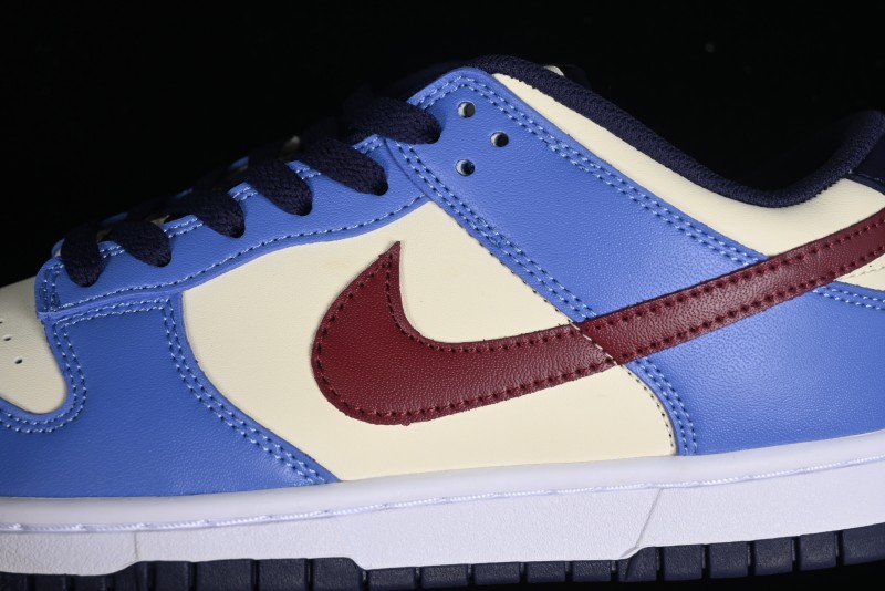 Nike Dunk Low SB Skateboarding Shoes in White Blue Red Colorway - FV8119-161