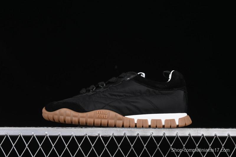 Miu Miu Suede Round Toe Lace-Up Women's Low-Top Casual Shoes - 99D4