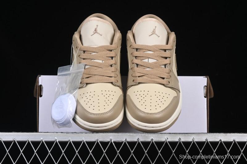 Nike Air Jordan 1 Low AJ1 Wheat Color Low-Top Casual Sneakers - DC0774-203