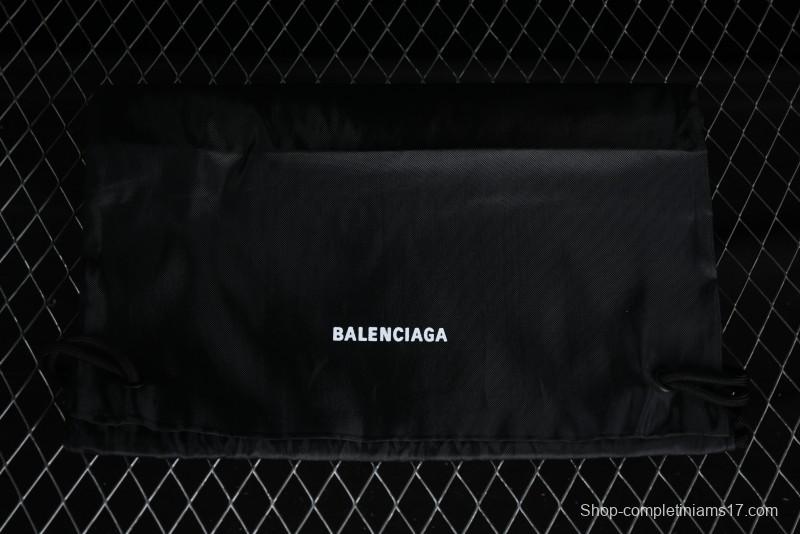 Balenciaga Monday Leather Round Toe Lace-Up Low-Top Lifestyle Sneakers - WDTSC9110