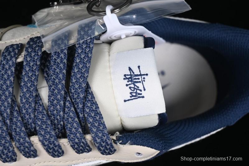 Nike Air Force 1 '07 Low Stussy Collaboration Light Blue White Transparent Swoosh Low-Top Casual Sneakers - DM6688-055