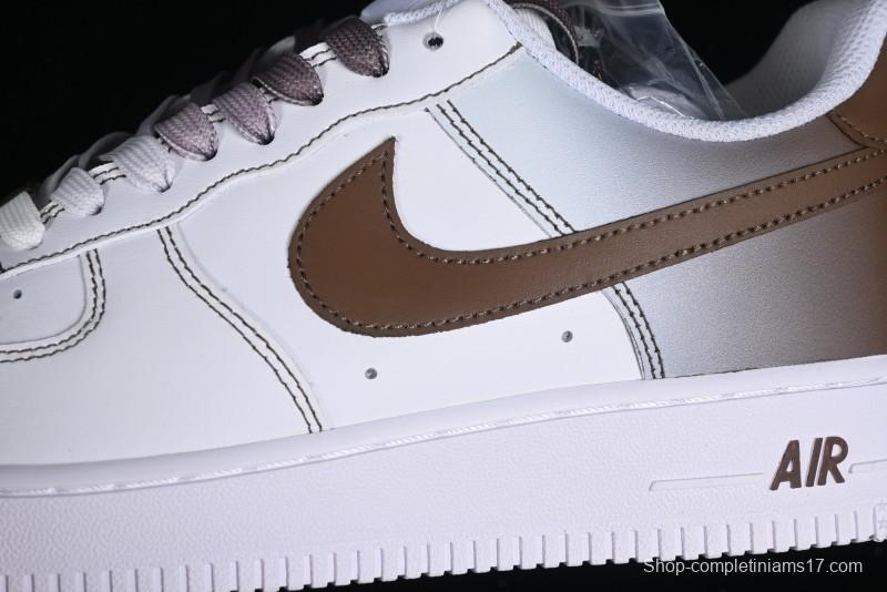 Nike Air Force 1 '07 Low Custom Anime Theme Gradient Brown Swoosh Casual Sneakers - FN0366-103