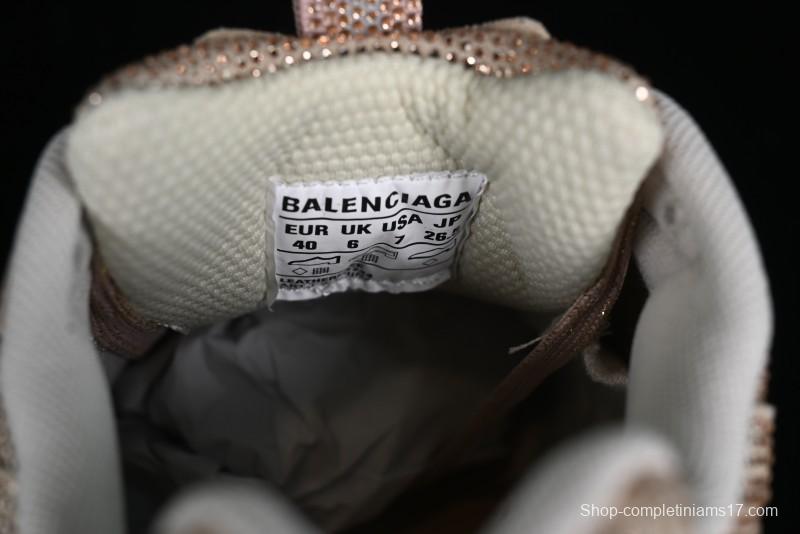Balenciaga Phantom Sneaker Champagne Gold Full Diamond Trend Running Shoes - W3XL59645
