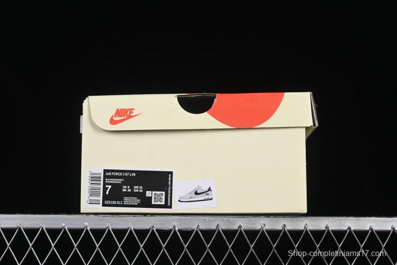 Nike Air Force 1 '07 Low Stussy Collaboration Silver Trim Black Swoosh Low-Top Casual Sneakers - XZ6188-912
