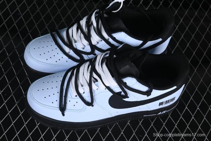 Custom "I Love U" Black & White Sneakers - Sleek Barcode Design