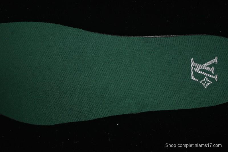 Louis Vuitton Footprint Soccer 2025 Spring Summer Collection Round Toe Lace-Up Low Top Lifestyle Casual Shoes - D.GREEN