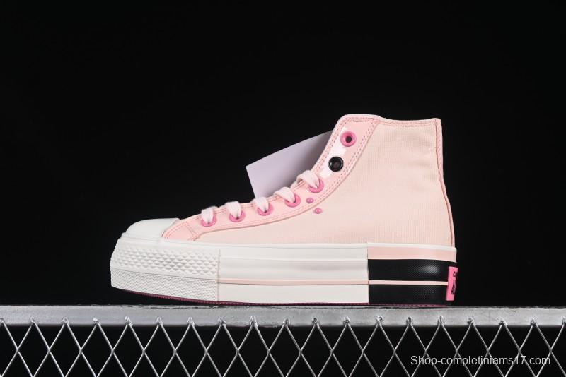 Converse Chuck 70 High Top Platform Sneakers in Pink Color Block Design - A14825C