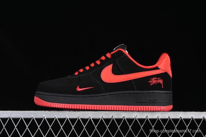 Nike Air Force 1'07 Low Stussy Collaboration Passion Orange Low-Top Casual Sneakers - DF0188-044