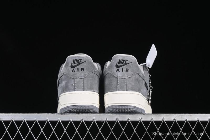 Nike Air Force 1'07 Low Dior Collaboration Grey Knit Skeleton Low-Top Casual Sneakers - KK1988-056