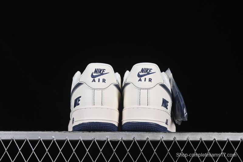 Nike Air Force 1 'Wave Swoosh' Edition – White & Navy**