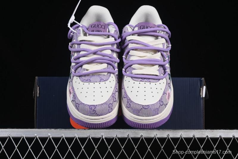 Nike Air Force 1'07 Low "Purple Star" Custom Casual Sneakers - BD7700-220