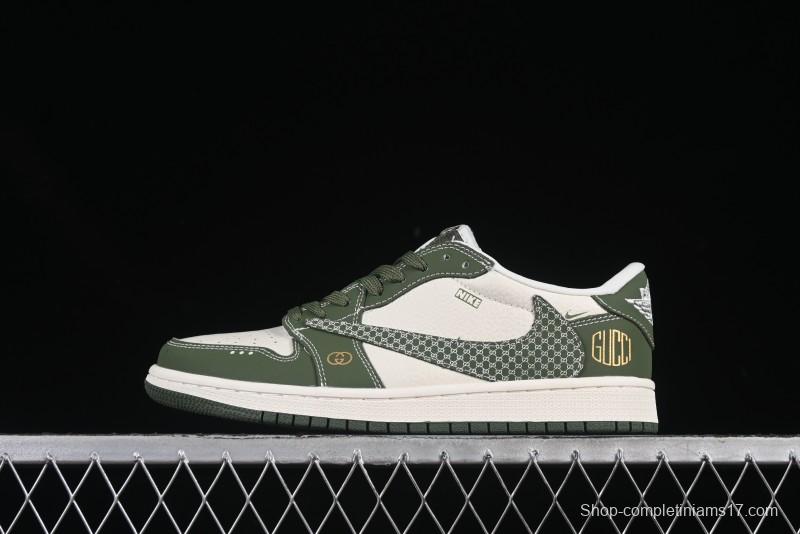 Nike Air Jordan 1 Low OG SP Travis Scott x Fragment Design Retro Green Casual Sneakers - LD2025-002
