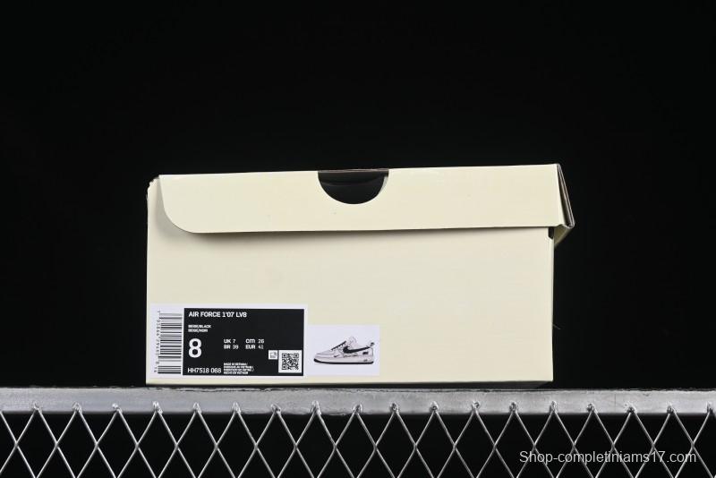 Nike Air Force 1 '07 Low Custom Casual Sneakers with Multiple Swoosh Design - HH7518-068