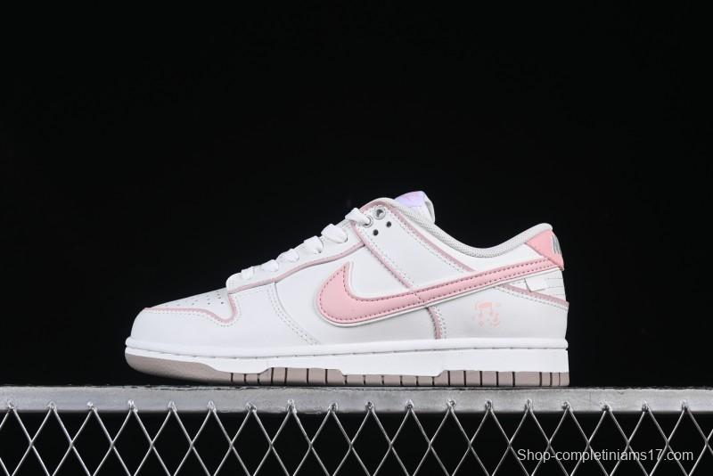 Nike SB Dunk Low Anniversary Premium Custom White Pink Low-Top Casual Skate Shoes - WP0212-013