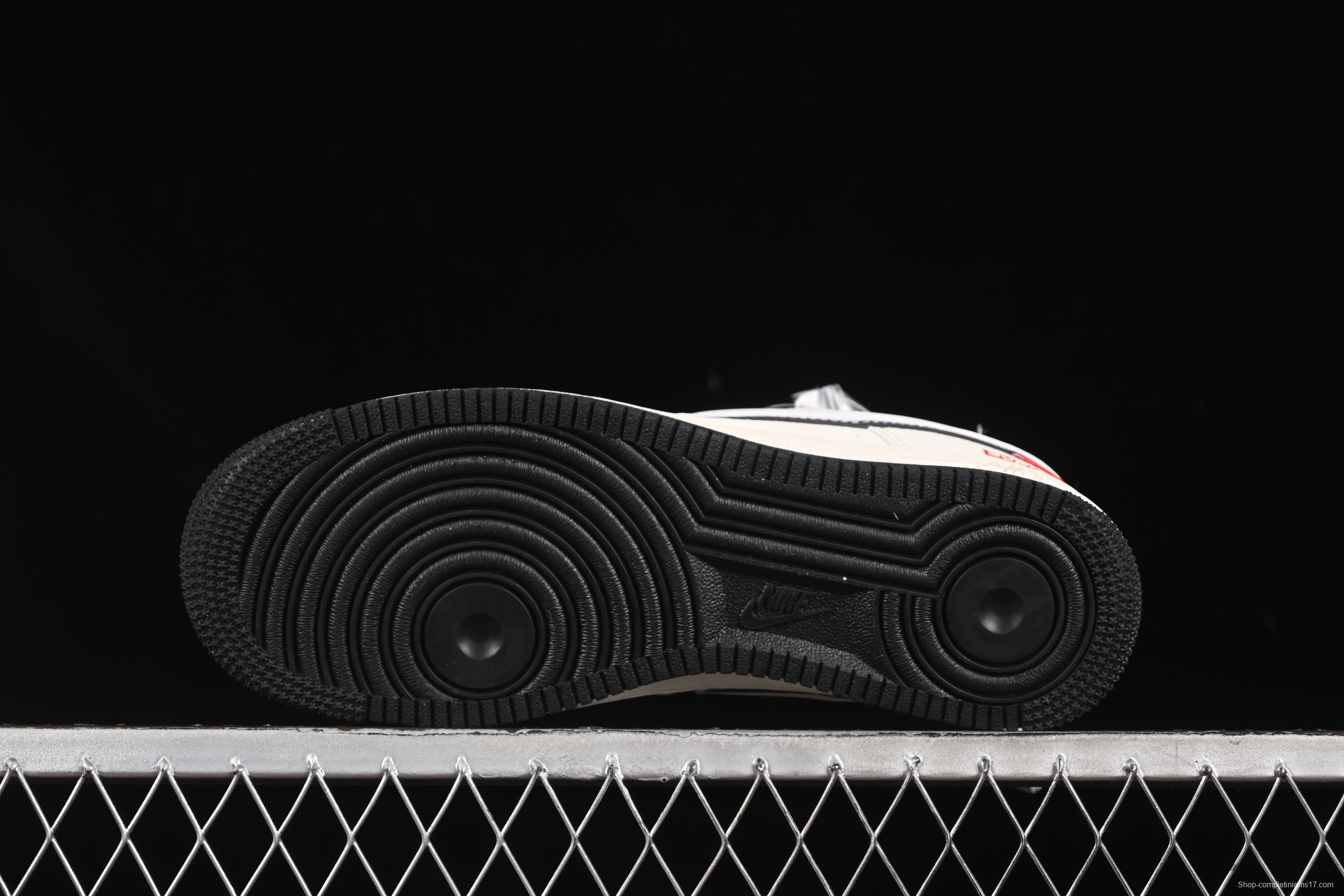 Nike Air Force 1 '07 Low Supreme Collaboration White Black Double Swoosh Casual Sneakers - XS1958-545