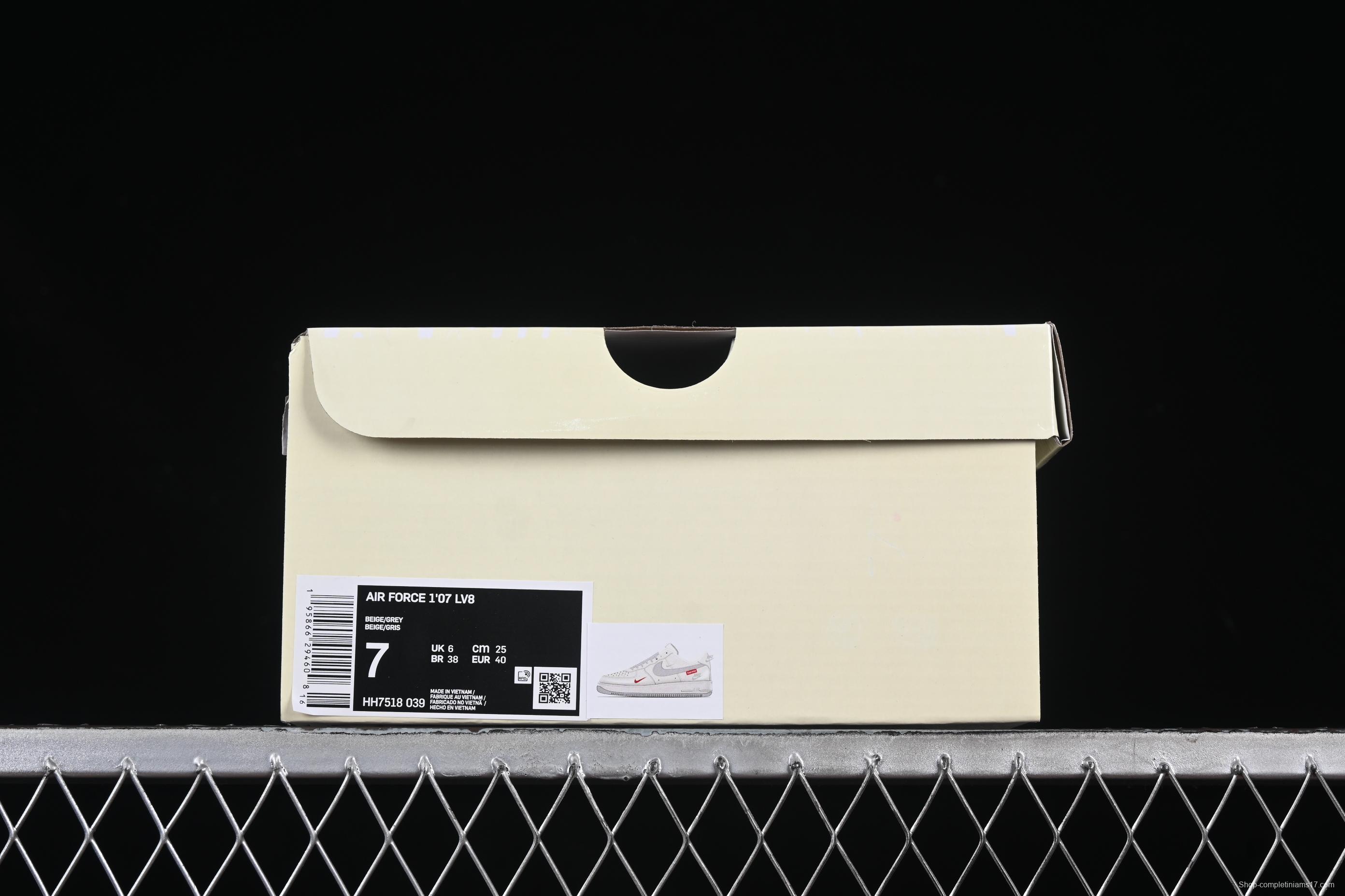 Nike Air Force 1 '07 Low Supreme Collaboration Casual Sneakers with Red Swoosh - HH7518-039
