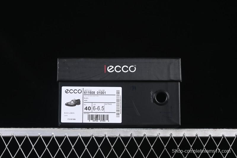 ECCO London Collection Slip-On Business Men's Leather Shoes with Wide Toe Box and Cushioned Sole - 61160801001