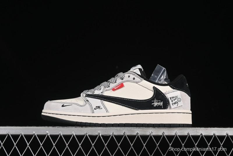 Nike Travis Scott x Fragment Design x Air Jordan 1 Low OG SP AJ1 Retro Sneakers - YX5066-301
