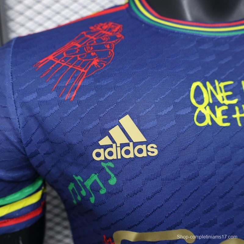 Player Version 25/26 JAjax Jersey with Bob Marley Tribute Design and Inspirational Quotes