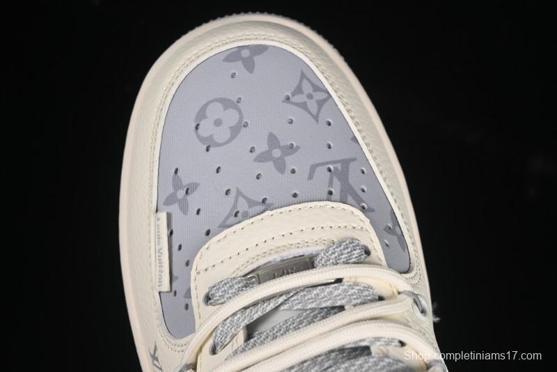 Nike Air Force 1'07 Low LV Collaboration Grey Print Drawstring Casual Sneakers - DM6868-062