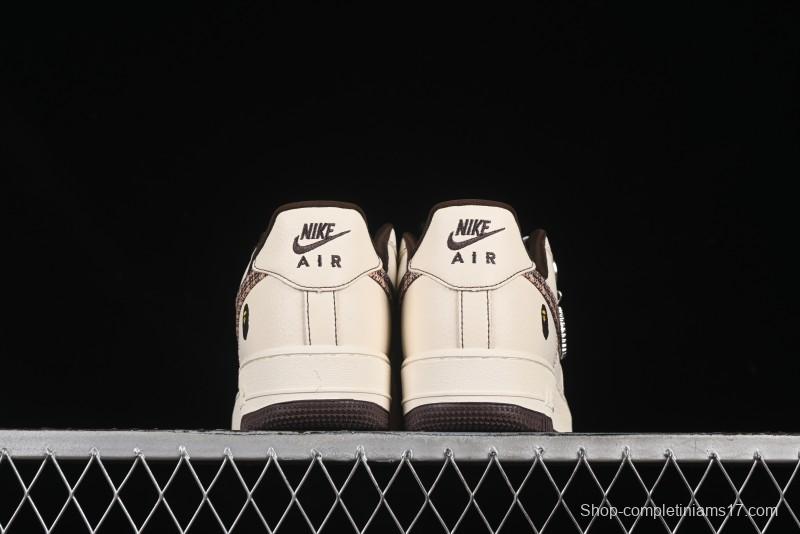 Nike Air Force 1 '07 Low Bape Collaboration Beige Camo Casual Sneakers - DF0188-052
