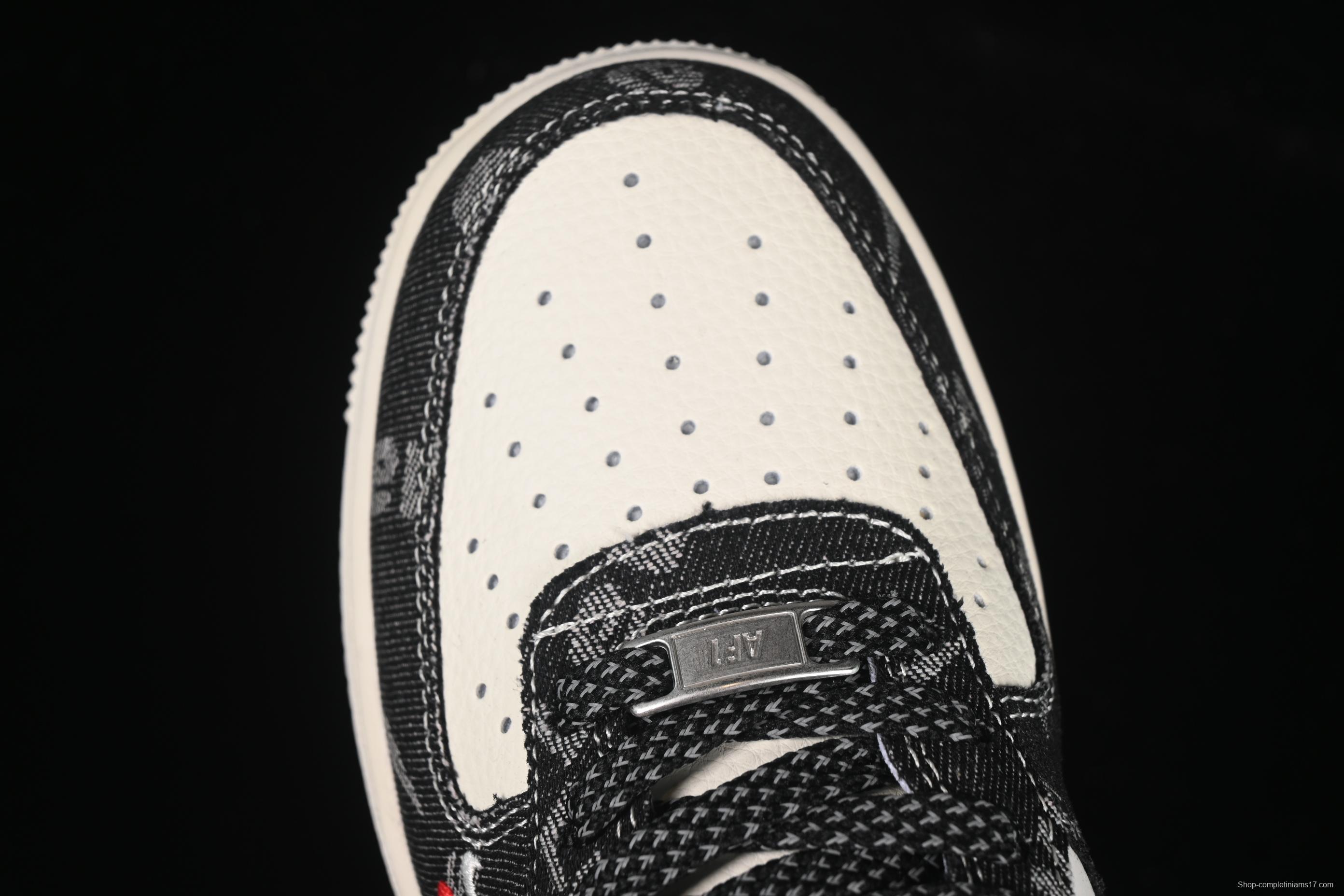 Nike Air Force 1 '07 Low Levi's Collaboration Dual-Tone Black Denim Casual Sneakers - YX5066-312