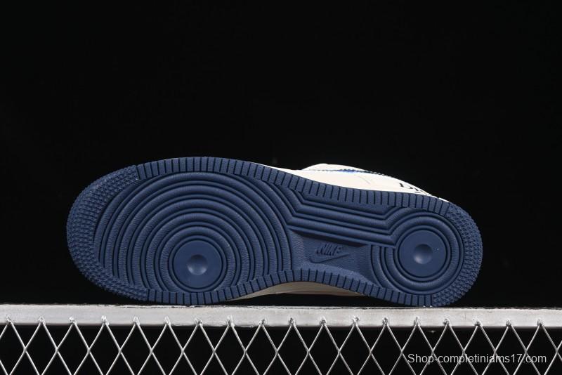 Nike Air Force 1 '07 Low Dior Collaboration Blue Iridescent Swoosh Casual Sneakers - XS1958-569